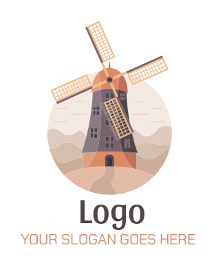 Design an artistic logo of windmill