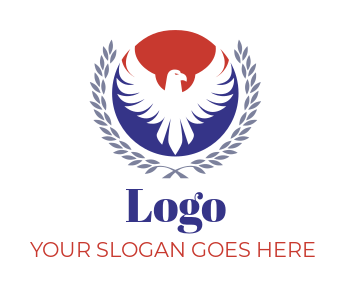 design a security logo eagle inside circle with laurel wreath 