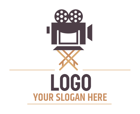 Design a logo of film reel on director chair