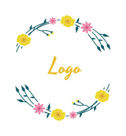 floral wreaths with bright flowers logo idea