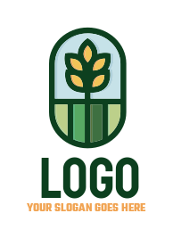 agriculture logo online plant in capsule