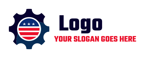gear merged with American flag engineering association logo 