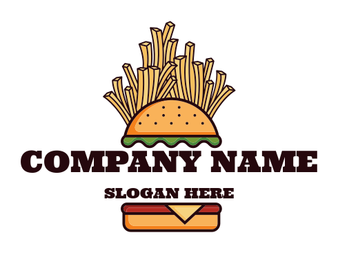 restaurant logo icon hamburger with fries