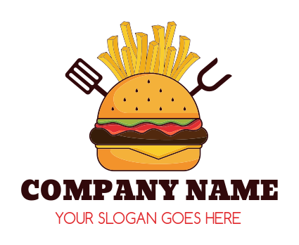 restaurant logo maker hamburger with fries
