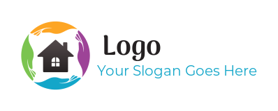 make an insurance logo hands around house - logodesign.net