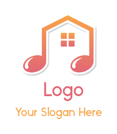 generate a music of logo home inside music note