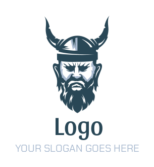 horns helmet on viking logo template