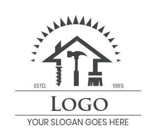 handyman logo icon house made of tools