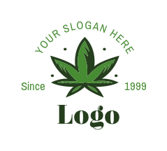 make a logo illustrated weed plant 