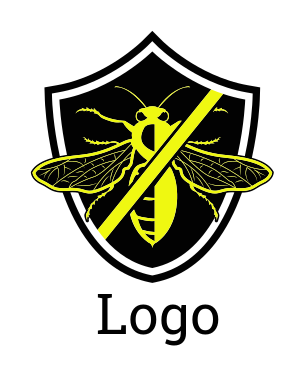 cleaning logo insect with cross out on shield