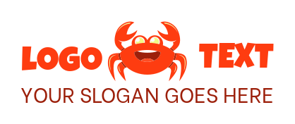 restaurant logo laughing crab cartoon