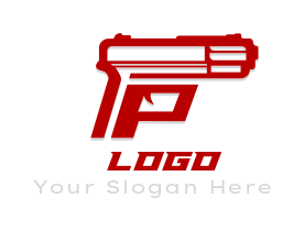 Create a Letter P logo with gun