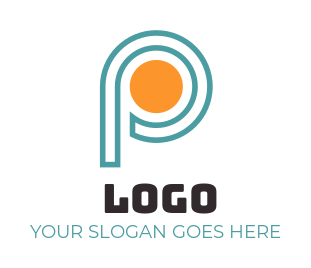Letter P logo maker made of line art 