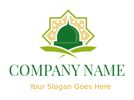 make a religious logo mosque dome on with geometric pattern