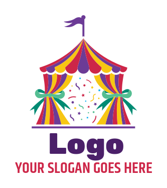 entertainment logo confetti in circus tent