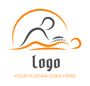 spa logo icon abstract person getting a massage 