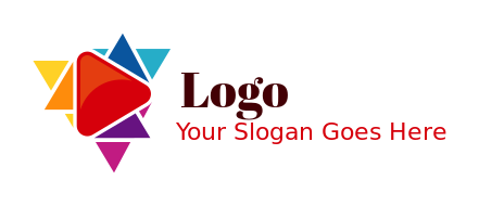 design a media logo play icon in triangles