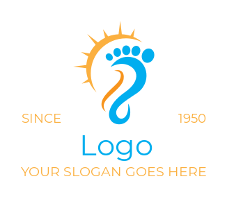 podiatrist footprint with sun logo maker