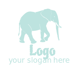 silhouette logo sample of elephant with tusk and trunk