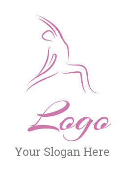 silhouette pilates position woman in line art logo sample