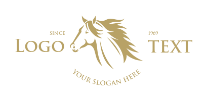 horse farmstead logo icon gold stallion head