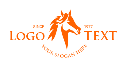animal logo online silhouette stallion head