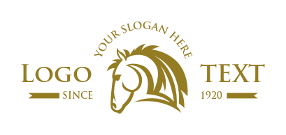 animal logo stallion head side pose with manes