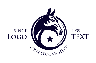 stable logo maker stallion with star in circle
