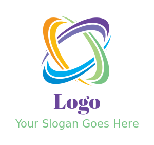 marketing logo swooshes intersect with each other