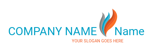 energy logo online orange, blue and grey flame