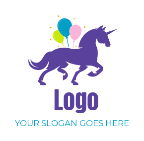 childcare logo maker unicorn with balloons