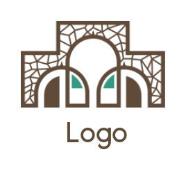 design a religious logo abstract arch doorways
