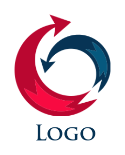 marketing logo abstract arrow with ribbon