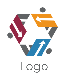 HR logo icon abstract arrows forming triangle