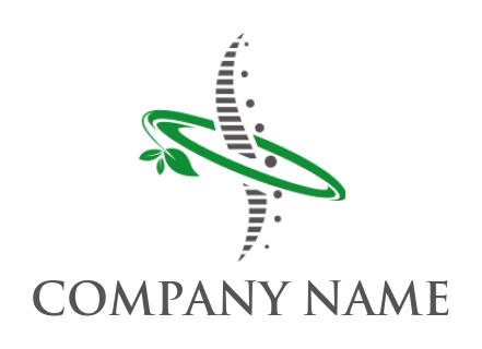 chiropractic logo spine with swoosh leaves