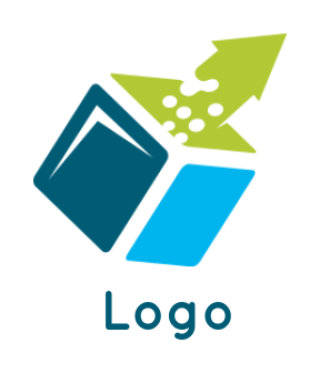 storage logo template abstract box with arrow - logodesign.net
