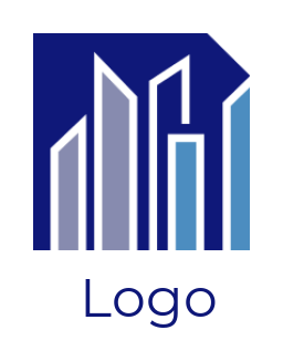 real estate logo abstract buildings in square