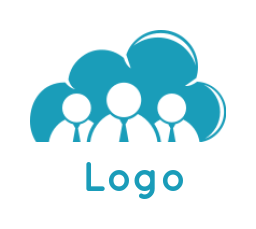 employment logo online abstract business people inside cloud 