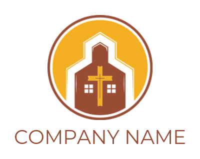 religious logo icon Christian church with cross logo in circle - logodesign.net