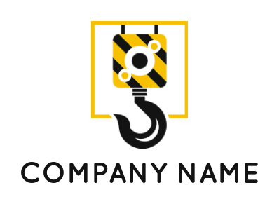 construction logo icon abstract crane hook in square - logodesign.net