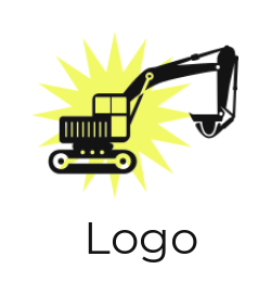 construction logo template abstract crane with sun rise - logodesign.net