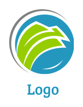 design an accounting logo abstract curved papers in circle