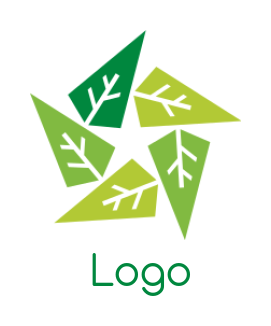 landscape logo abstract leaves forming star 
