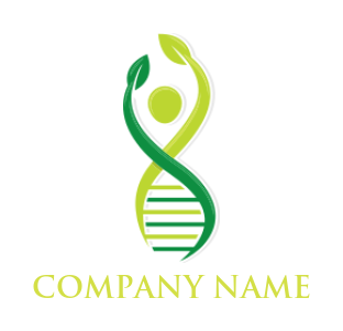 medical logo of abstract leaves person with DNA