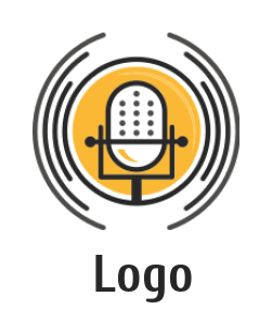 media logo of mic in circle with lines around