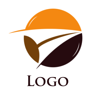 marketing logo abstract paper plane in circle