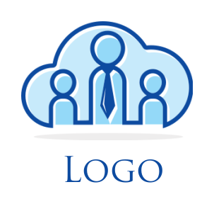 HR logo with abstract people inside the cloud