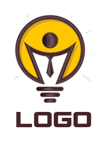 Generate a HR logo of abstract person in bulb