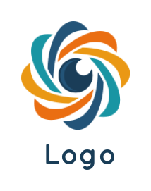 photography logo maker abstract shutter camera lens - logodesign.net