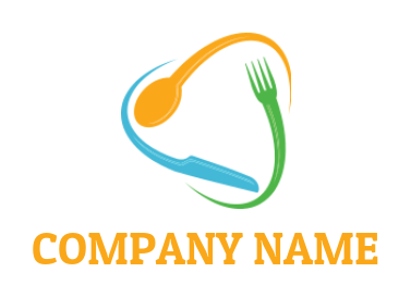 restaurant logo abstract spoon knife and fork